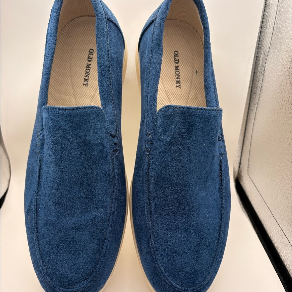Men's Navy Old Money Suede Slip-On Loafers